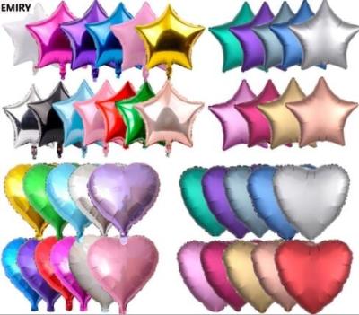 China Wholesale-Durable Durable Matte Aluminum Party Wedding Foil Heart Shaped Balloon 18 inch Star Pentagon Decorative Balloon for sale