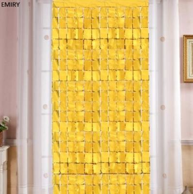 China Wholesale modern gold and silver light square drizzle curtain birthday party wedding stage layout background wall decoration for sale