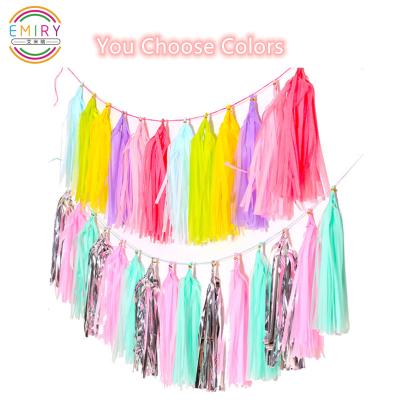 China Factory 2020 Colorful Tissue Paper Tissue Paper Tassel Tissue Paper Tassel Wedding Birthday Party Decoration 5PCS/bag Factory Directly Sell for sale