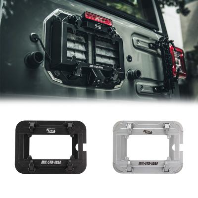 China Awaken 2018+ Series Fury Accessories Parts CNC Process Aluminum Alloy REAR DOOR TAIL DOOR LICENSE PLATE FRAME For Jeep Wrangler JL for sale