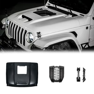 China Aluminum& 2018+ Fury JL JT CNC Process Steel Car Aluminum HOOD Accessories Auto Parts Steel For Jeep Wrangler Gladiator for sale