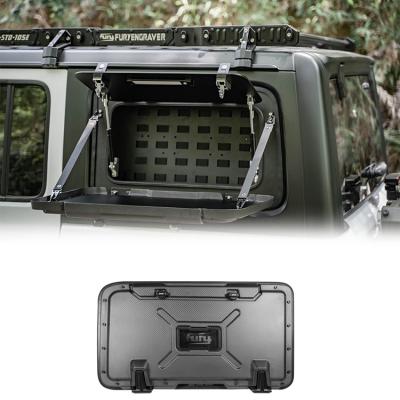 China GRAVITY Fury 2018+ CNC Carbon Fiber Tempered Glass Process Tool Box Multifunctional Wing Door For Jeep Wrangler JL for sale