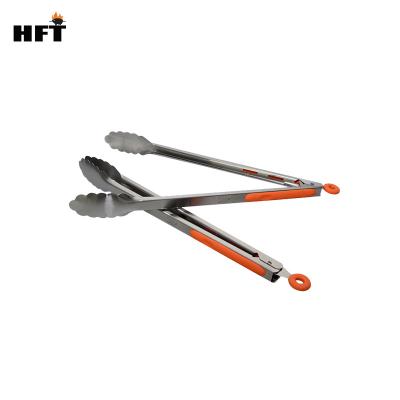 China Easily Cleaned Food Tongs New Design Silicon Handle Stainless Steel BBQ Tongs With Lock Function Food Tongs for sale