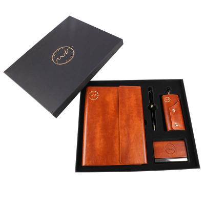 China PU Leather Wholesale Notebook With Gifts Business Office Stationery Luxury Promotional Gift Set for sale