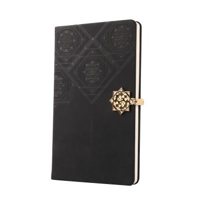 China Custom hardcover book fashion business gift hardcover debossed notebook with metal magnetic closure and pen for sale