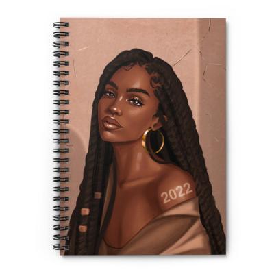 China 2022 Spiral Notebook Diary Notebook 2022 End Note Notebook Black Girl Boss Girl Boss Eco-Friendly Notebook Planner Customized Notebook for sale