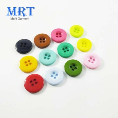 China Dry Cleaning 10mm 11.5mm Colorful 12.5mm Plastic Button , 4 Holes Buttons For Clothes Kids for sale