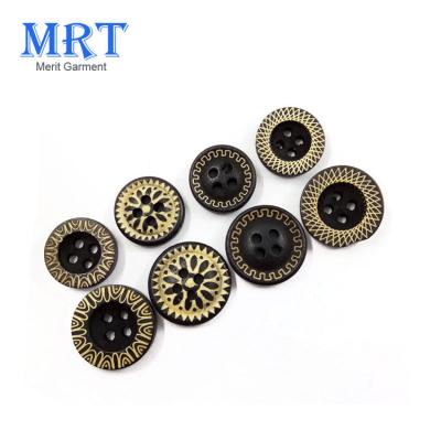 China Wooden washable fancy material natural flatback buttons bulk logo engraved wooden 