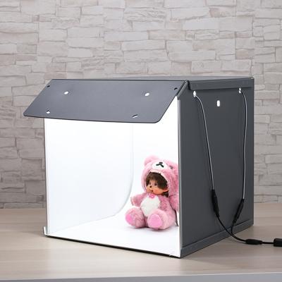 China Shooting Kit 390*390*390mm Softbox Tent Backdrop Foldable Portable Photo Studio Box 2 Panel LED Mini Photography Table Top Light for sale