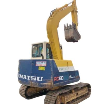 China Komatsu PC60 graafmachine met 0,37 m3 emmercapaciteit en Cummins motor Te koop