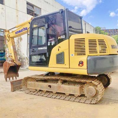 China 0-2000 Werktijden Gebruikte Komatsu PC60 7 6 Ton Mini Graafmachine Met 0,37m3 Emmer Capaciteit Te koop