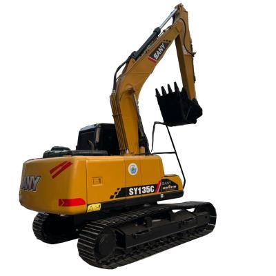 Chine Low price sale of original hydraulic track type Sany SY135 second-hand excavator and hook machine à vendre