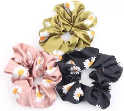 China Hair tie satin sunflower headband, satin silk headband, soft headband for sale