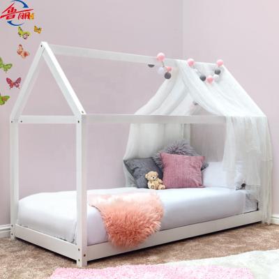 China Luxury Treehouse Bedroom Style Kids Single Bed White Wood Frame for sale