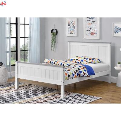 China Luxury Single / King Sizes White Solid Pine Double / Wooden Bed Frame for sale