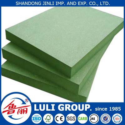 China china luli group green color mdf board /moisture proof mdf moisture proof /moisture proof mdf board for sale