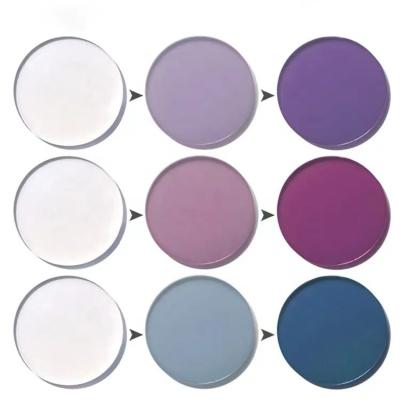 China 1.56 HMC Lens Photochromic Anti UV Photochromic Purple Blue Pink Quickly Change for sale