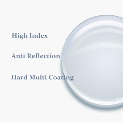 China Anti Scratch Optical Vision Glasses Prescription Lenses 1.74 UV400 HMC Single Aspherical Reflection Anti Scratch Coating Lens for sale