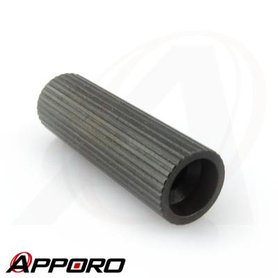 China APPORO CNC Lathe Part Manufacturer Customized Turning Carbon Steel AISI 1144 Black Oxide Knurled Hollow Roller Shaft for sale