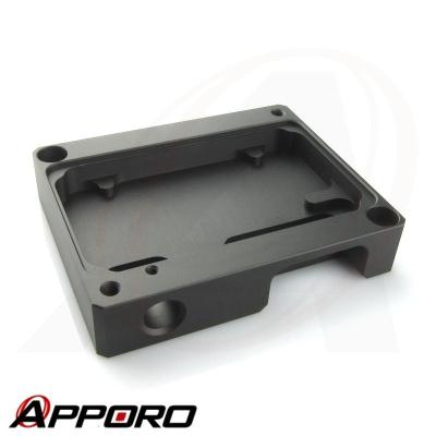 China APPORO CNC Part Alloy 6061 CCTV T6 Enclosure Outlet Cover Black Hard Anodized Aluminum Customized Hard Anodized Case for sale