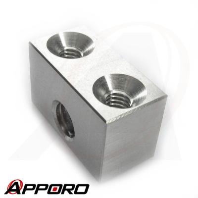 China APPORO Stainless Steel 303 Passivation Square Spacer Spacer Manifold Countersunk Hole Milling Block for sale