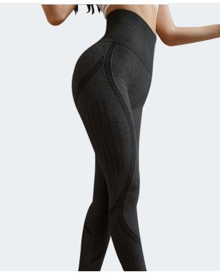 China OEM Mesh Yoga Pants High Waist Butt Lift Tummy Control Breathable Seamless Gaiters for sale