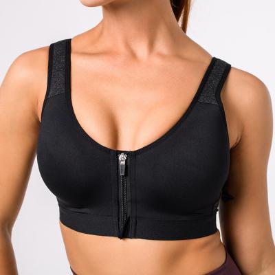 China Wholesale Breathable Gym Top Fitness Women Mrporter Yoga Clothing Quick Dry High Print Plus Size Adjustable Sports Bra Front Zipper for sale