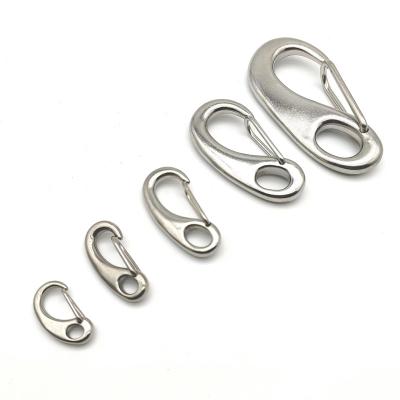 China Heavy Industry Wholesale 304 Stainless Steel 316 Spring Breaking Egg Shape Carabiner Safety Lifting Snap Hook for sale