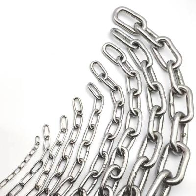 China Stainless Steel Lifting Long-Link SS316 or SS304 Index Chain Link High Strength Marine Chains Welding Chain for sale