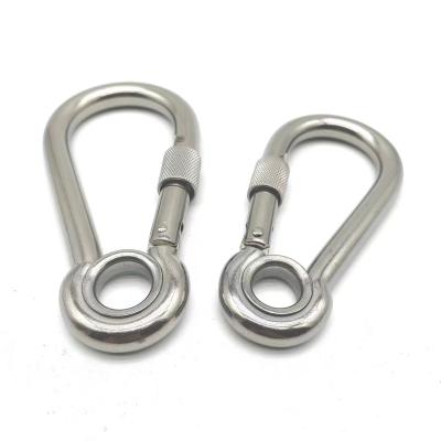 China Health Care Forging Forming Spring Buckle With Nut Style Standard Style Ring Safety Catch Stainless Steel Spring Raising Buckle for sale