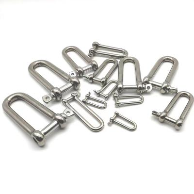 China Reasonable for steel wire rope ties hardware rigging extended d-shape shackler strong load-bearing capacity solid stainless steel hardware for sale