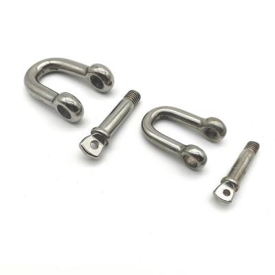 China Reasonable D Type Horizontal Extension Pin Tightly Fits Safety Bolt Wire Anchor Bow Shackle Stainless Steel D Shaped Shackle for sale