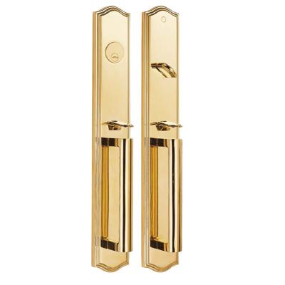 China Traditional high quality polished brass door handle for doors for sale