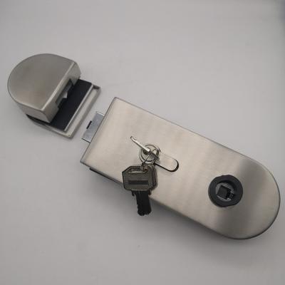 China USA Stainless Steel Frameless Glass Door Lock With Silent Handle Glass Door Lock for sale