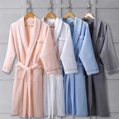 China Waffle QUICK DRY High Quality Unisex Bathrobe Custom Bathrobe for sale