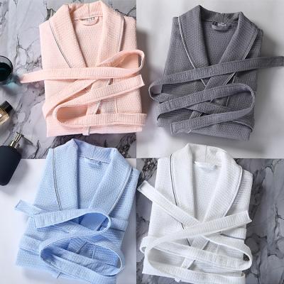 China Wholesale Cheap Custom Made Unisex Adult White Luxury QUICK DRY Plus Size Hotel 100% Cotton Waffle Bathrobe for sale