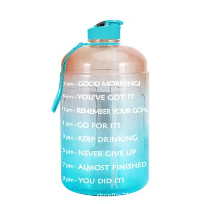 China 2021 Large Capacity Time Marker Portable Motivational Fitness 1 Gallon Plastic Water Bottle Sports Bottle for sale