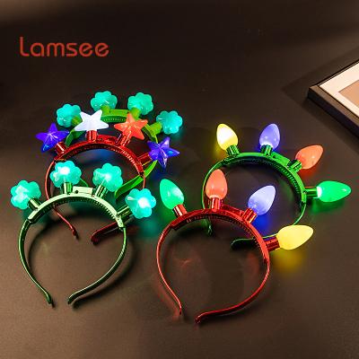 China Light Up Toys Christmas 4LED Large Bulb Hair Strips America Independence Day 4th Of July Decorations Party Supplies Holiday Creative Gifts for sale