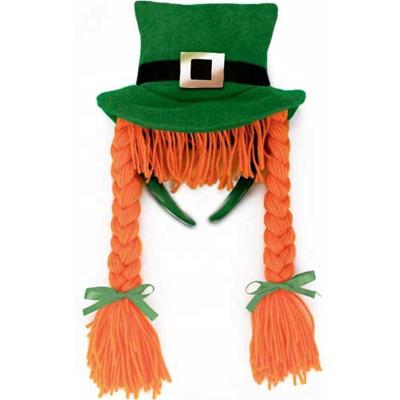 China Hat Top with Shamrock Adult St Patricks Top Hat Headband with Shamrocks for Irish Holidays for sale