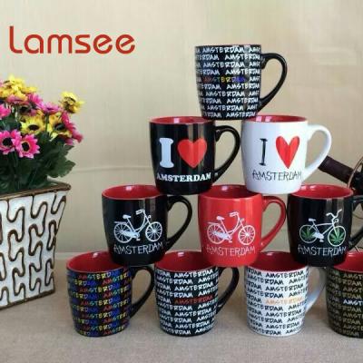 China Full Sustainable Printing Colorful Ceramic Water Mug Custom Coffee Mug With Handle CUSTOM AMSTERDAM COFFEE CUP CERAMIC TOURISTS COFFEE C for sale