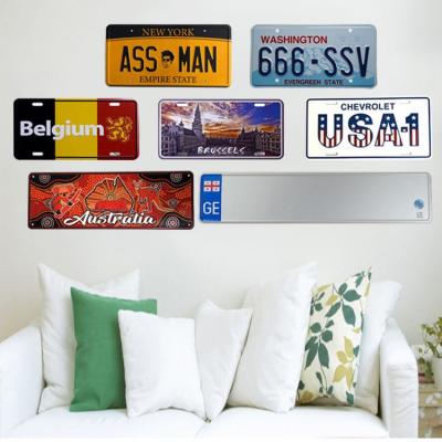 China Home.Restaurant.Bar.Hotel.Wedding. 2021 Promotions Super Hot Number Sublimation Car Number Decorative Tin Plate For Decoration Metal Plate / Metal License for sale