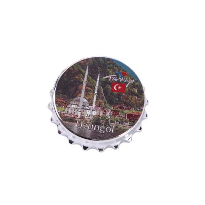 China Turkey London Landscape Color Hat Shape Bottle Opener Eco Friendly Portable Souvenir Fridge Magnet for sale