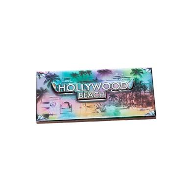 China Eco Friendly Custom Design Epoxy Wooden Magnet Board 3D Fridge Magnet For Hollywood Miami Beach Souvenir for sale