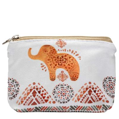 China Custom Wholesale Waterproof Elephant Pu Logo Souvenir Gift Makeup Bag Storage Package Leather Printing Cosmetic Bag Full Pattern for sale