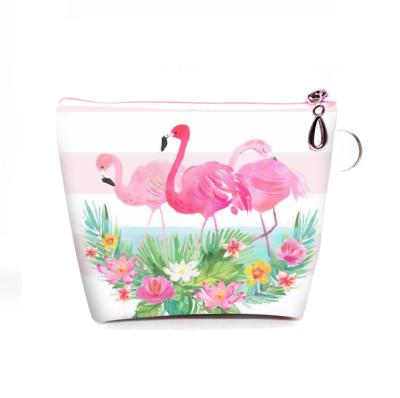 China New Beach Waterproof Flamingo OEM Souvenir Gift Makeup Storage Package Leather Printing Cosmetic Bag Full for sale