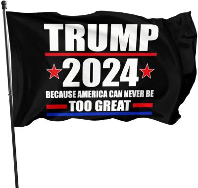 China Hot Sale Hanging Stock 100%Polyester 3x5 Ft Donald Trump Flags 2024 Re-Elect Trump 2024 Report America Flag for sale