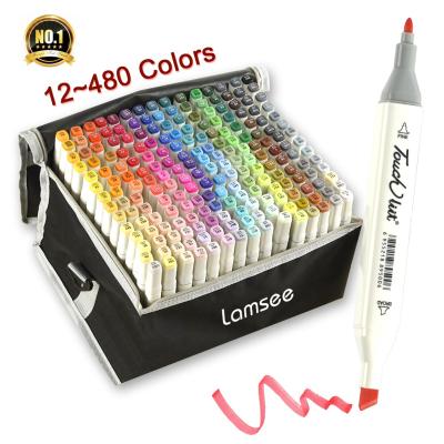 China Art Training Custom Color Brush Calligraphy Alcohol Sketch Paint Permanent Marker Pen Art Sketch Permanent Pen Alcohol for sale