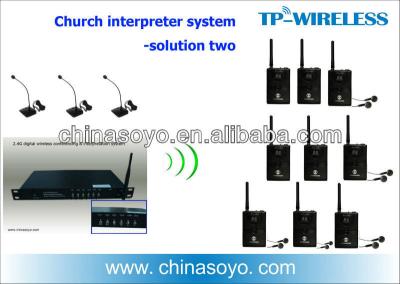 China china manufacture 2.4GHz rf translation interpreter digital wireless multichannel audio system, with OEM service for sale