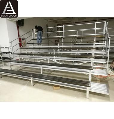 China Tip-N-Roll Aluminum Alloy 6061-T6 Portable Sports Indoor Gym Bleachers Aluminum Bleachers for sale