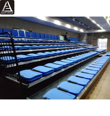 China 144 Stadium Seats 6 Tiers 42ft Bleachers Stadium Bleachers With Retractable HDPE Seats Bleachers for sale